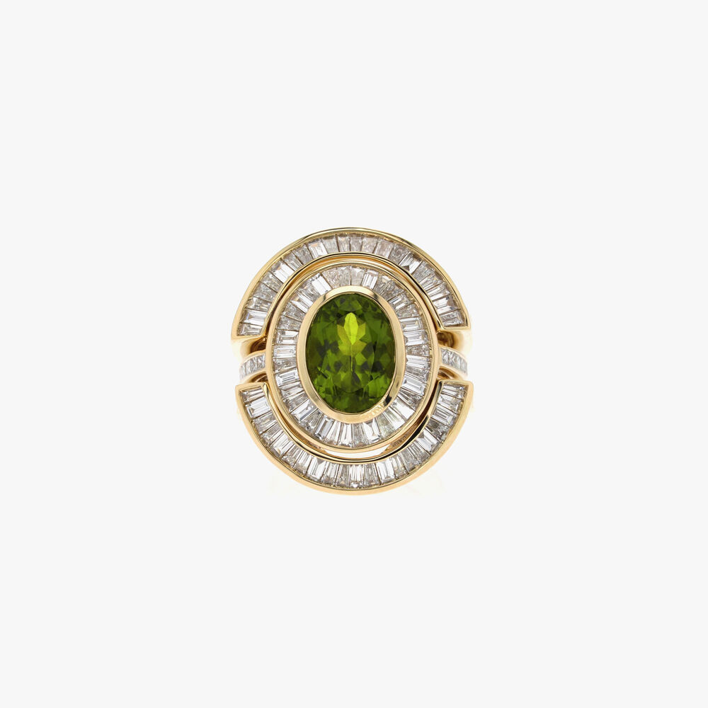 Bellagio 18ct Yellow Gold Peridot & Diamond Ring | Annoushka jewelley